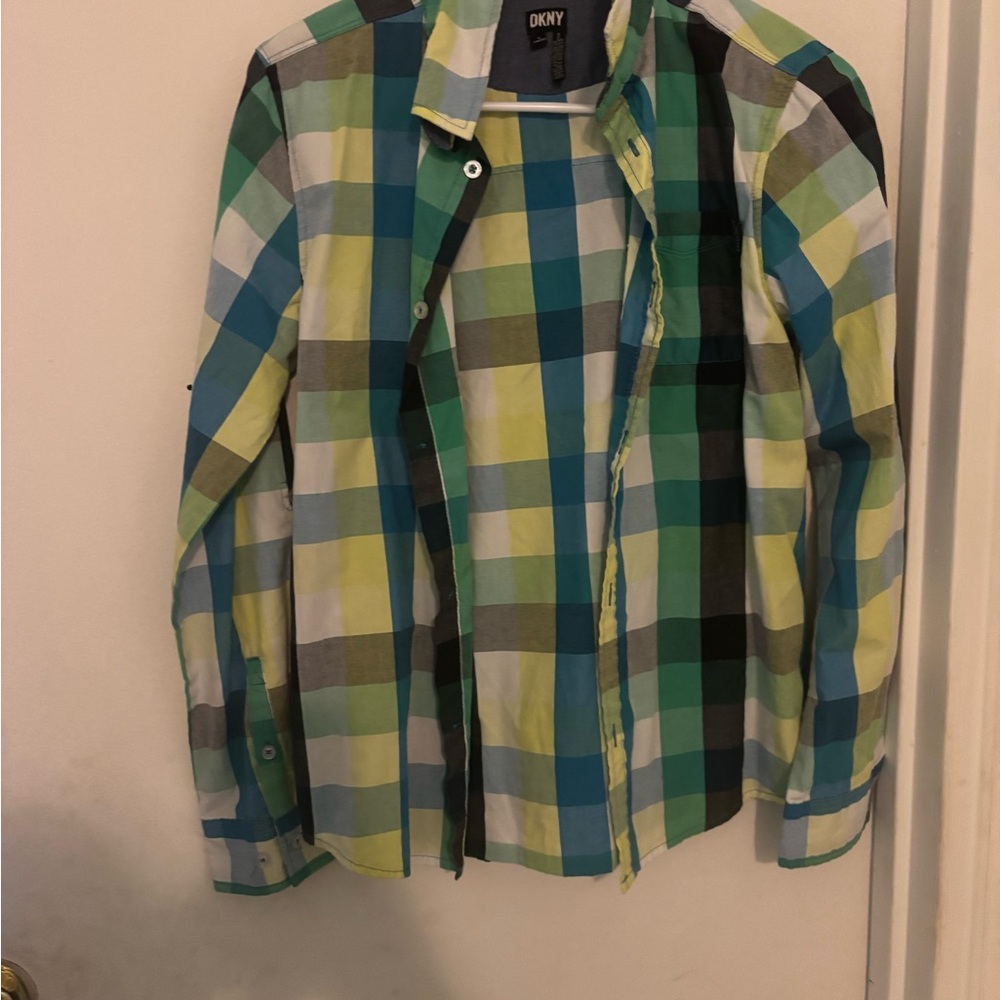 DKNY Kids Multicolor Plaid Button Down Shirt